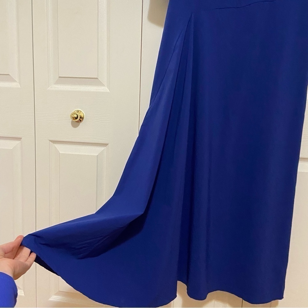 Katharina Hovman NWT Royal Blue 3/4 Sleeve Pleated Midi Maxi Dress Size 8 - Picture 7 of 14